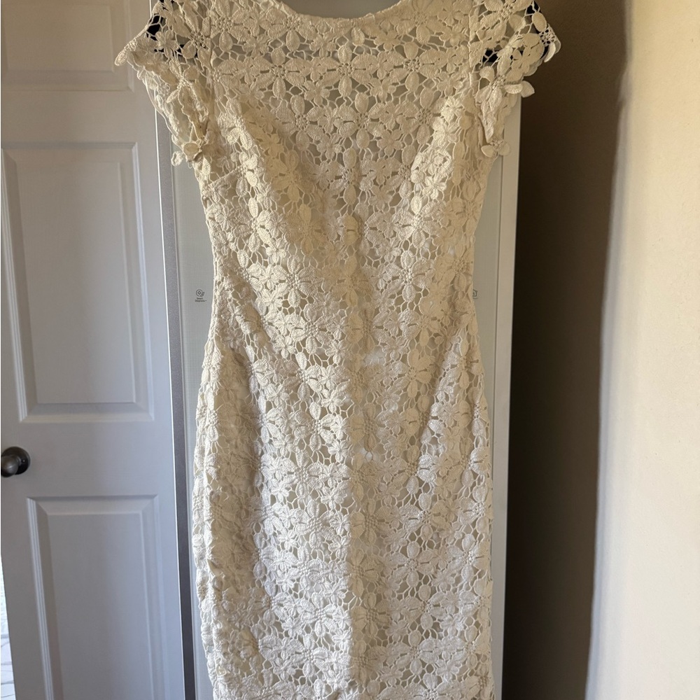 Cache White Lace Mini Dress - Size 0